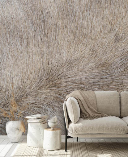 Grey Horse Hair Print Wallpaper