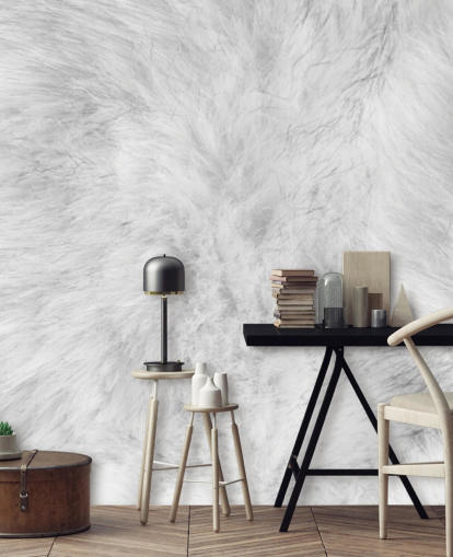 Arctic Hare Print Wallpaper