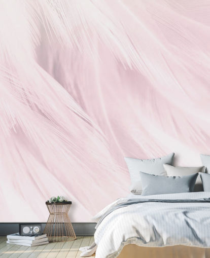 Lys Pink Fjer Print Vægmaleri Lys Pink Fjer Print Vægmaleri
