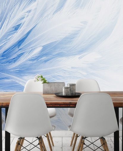 Vaaleansininen höyhenpainatusseinämaalaus Vaaleansininen höyhenpainatusseinämaalaus