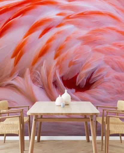 Flamingo Swirl muurschildering