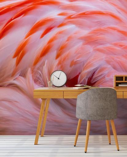 Mural de parede de redemoinho flamingo