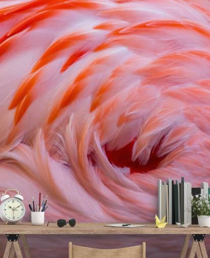 Mural de parede de redemoinho flamingo