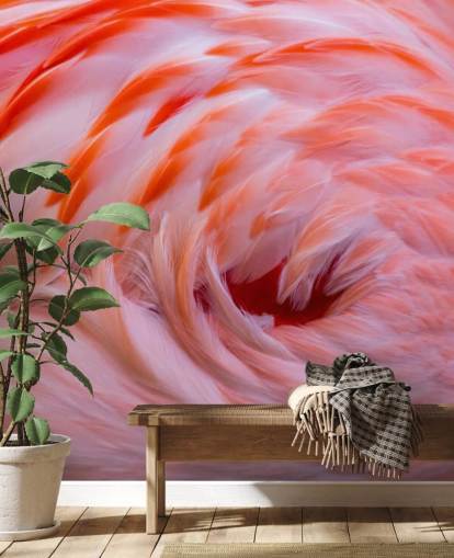 Flamingo Swirl Wall Mural