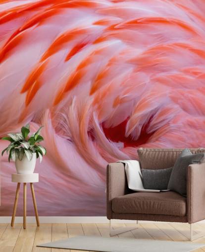 Flamingo Swirl Wall Mural