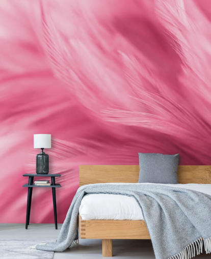 Wispy Pink Fjer Print Baggrund