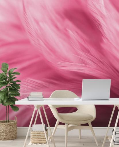 Papel pintado Wispy Pink Feather Print