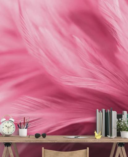 Papel de parede com estampa de penas rosa Papel de parede com estampa de penas rosa