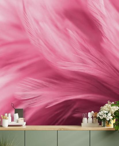 Papel pintado Wispy Pink Feather Print Papel pintado Wispy Pink Feather Print