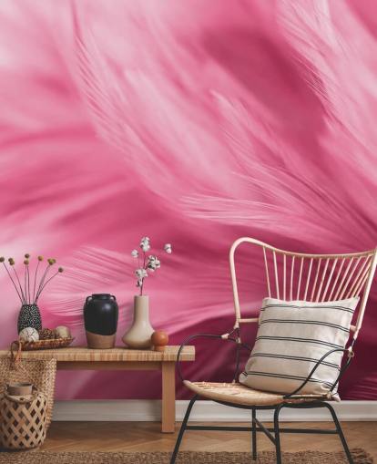 Papel de parede com estampa de penas rosa Papel de parede com estampa de penas rosa