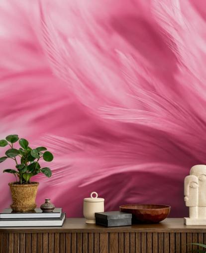 Papel pintado Wispy Pink Feather Print