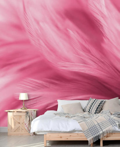 Papel pintado Wispy Pink Feather Print