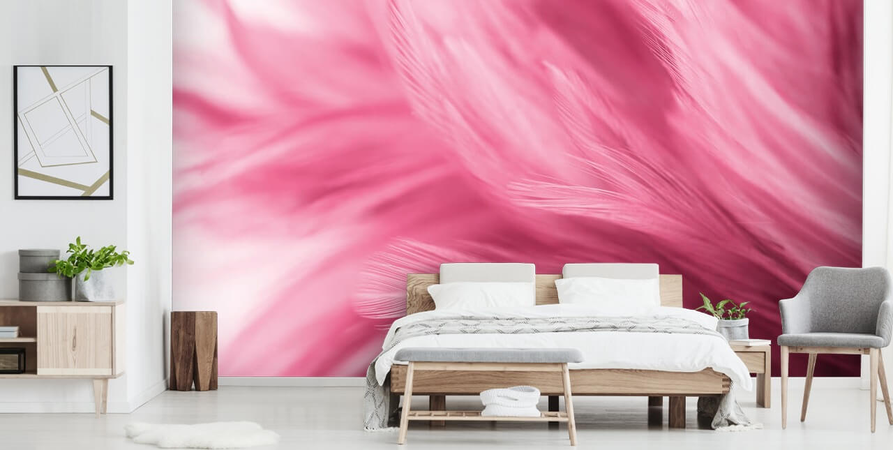 Papel pintado Wispy Pink Feather Print