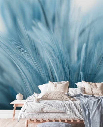 Aschblaue Feder Druck-Wandbild