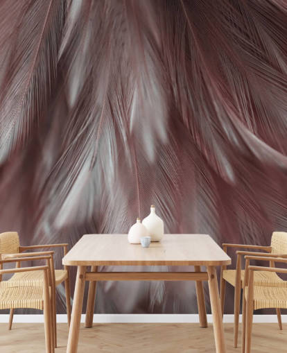 Ash Pink Feather Muurschildering