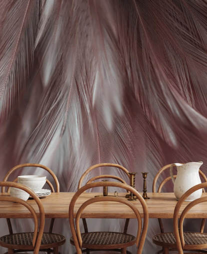 Ash Pink Feather Muurschildering
