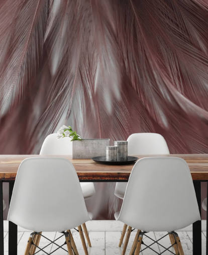 Ash Pink Feather Mural