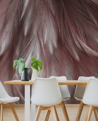 Ash Pink Feather Muurschildering