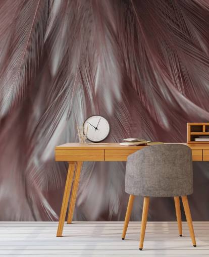 Ash Pink Feather Mural