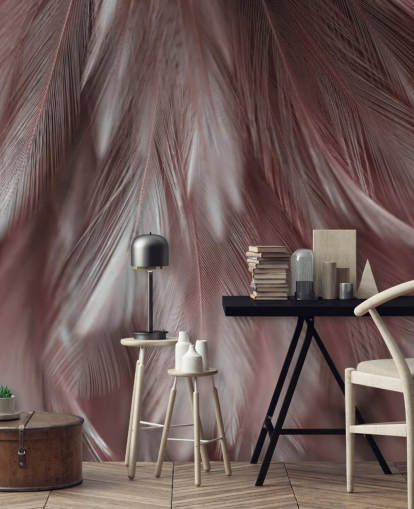 Ash Pink Feather Mural