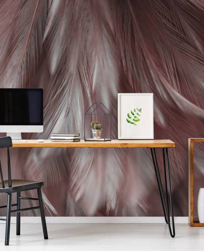 Ash Pink Feather Mural Ash Pink Feather Mural