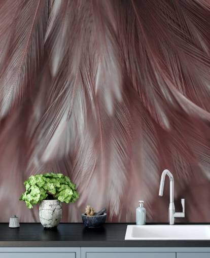 Ash Pink Feather Mural