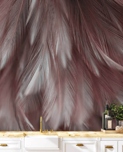Ash Pink Feather Mural