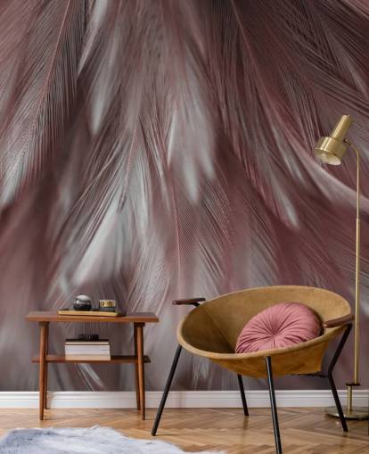 Ash Pink Feather Mural