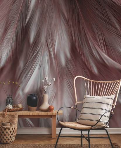Ash Pink Feather Mural