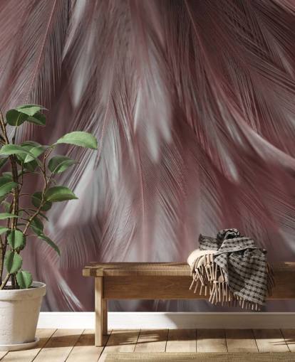Ash Pink Feather Mural