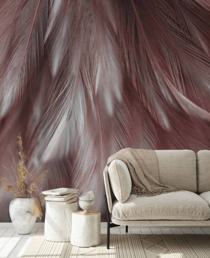 Ash Pink Feather Mural