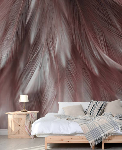 mural pluma rosa ceniza