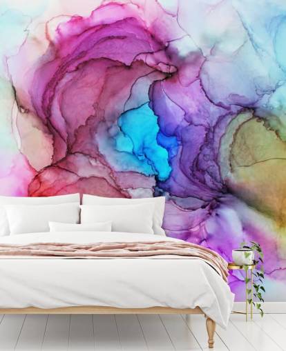 Multi-Coloured Watercolour Wall Mural