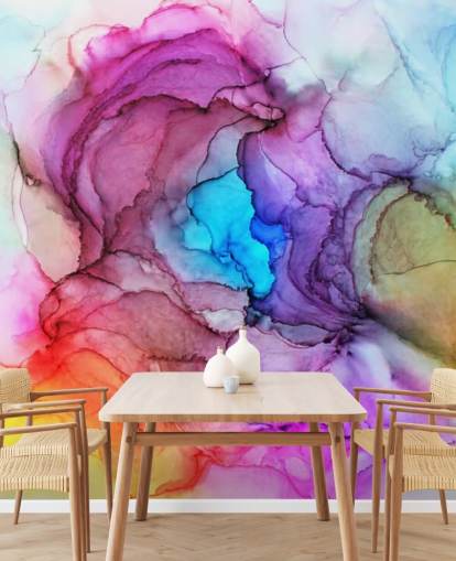 Mural de pared Acuarela multicolor