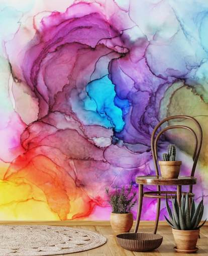 Décoration murale aquarelle multicolore