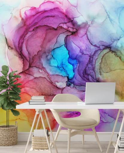 Mehrfarbiges Aquarell Wandgemälde