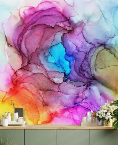 Mehrfarbiges Aquarell Wandgemälde