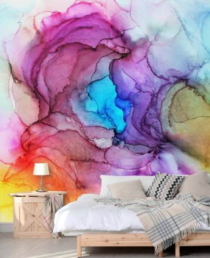 Multi-Coloured Watercolour Wall Mural