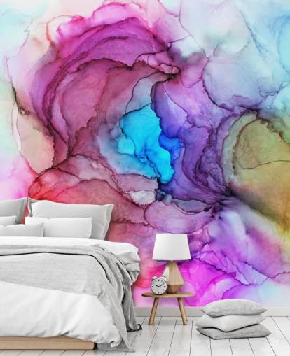 Multi-Coloured Watercolour Wall Mural