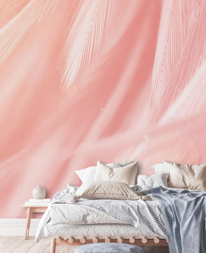 Pastell Rosa fjær Print Mural Pastell Rosa fjær Print Mural