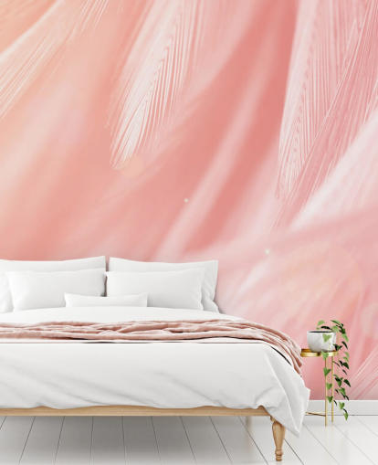 Mural Plumas rosa pastel Mural Plumas rosa pastel