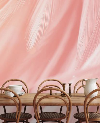 Pastell rosa fjäder Print väggmålning Pastell rosa fjäder Print väggmålning