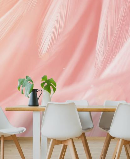 Pastellrosa Feder-Druck-Wandbild