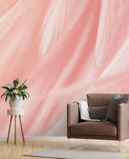 Pastellrosa Feder-Druck-Wandbild Pastellrosa Feder-Druck-Wandbild