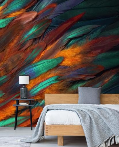 Papel pintado con estampado de plumas decadentes Papel pintado con estampado de plumas decadentes