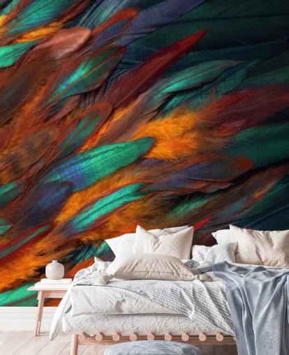 Decadent Feather Print Wallpaper
