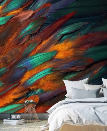 Decadent Feather Print Wallpaper