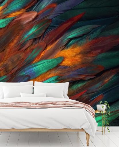 Decadent Feather Print Wallpaper