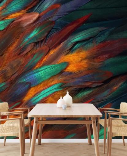 Decadent Feather Print Wallpaper