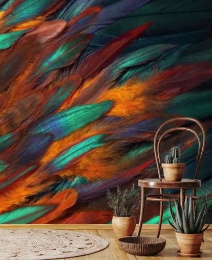 Decadent Feather Print Wallpaper